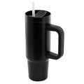 Gibson Home 29oz Marina Stainless Steel Thermal Tumbler with Side Handle and Straw in Black