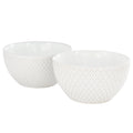 Gibson Elite Earlhart 2 Piece 6 Inch Ribbed Stoneware Cereal Bowl Set in White