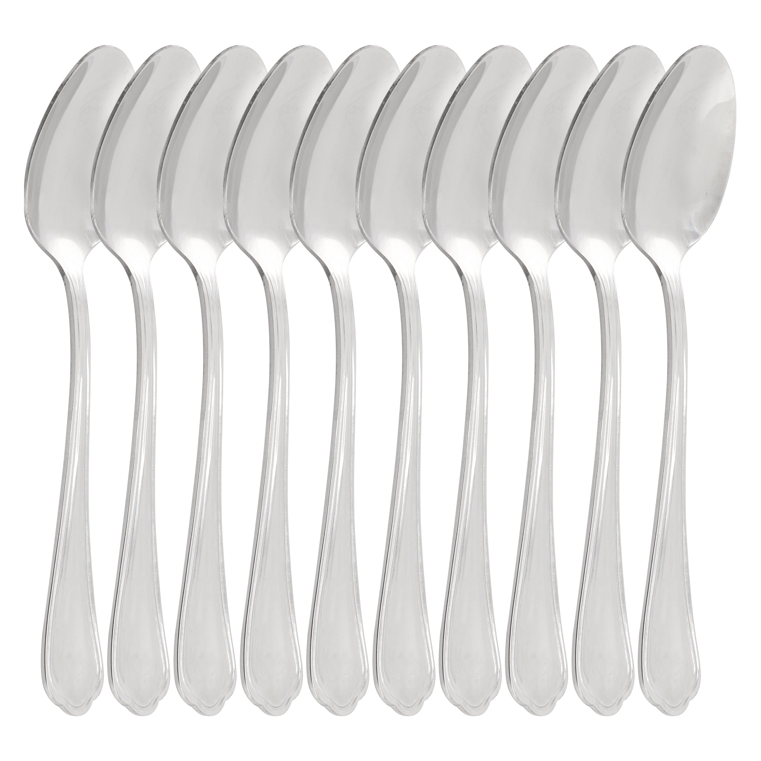 Gibson Home Hillside Daisies 10 Piece Stainless Steel Teaspoon Set