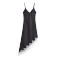 Women Clothing Western Classic Lace Texture Silk Satin Texture Dress
