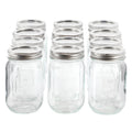 Gibson Home Market Preserves 12 Piece 16 Ounce Glass Canning jars with Lids and Bands