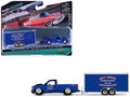 1993 Chevrolet 454 SS Pickup Truck Blue Metallic with Black Hood and Car Trailer Blue Metallic "Cole Joseph Motorsports" "Tow & Go" Series 1/64 Diecast Model Car by Maisto