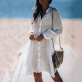 Tencel Bamboo Shirt Cardigan Beach Jacket Beach Cover Up Vacation Swimsuit Outerwear Sun Protection Clothing