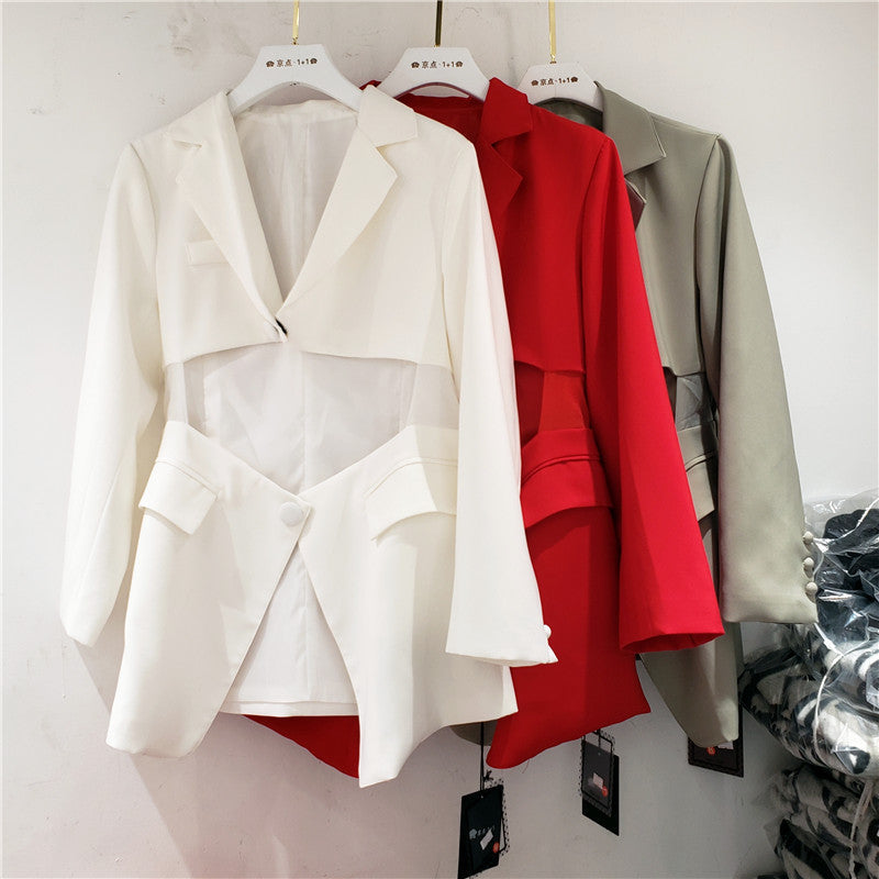 Irregular suit with waist