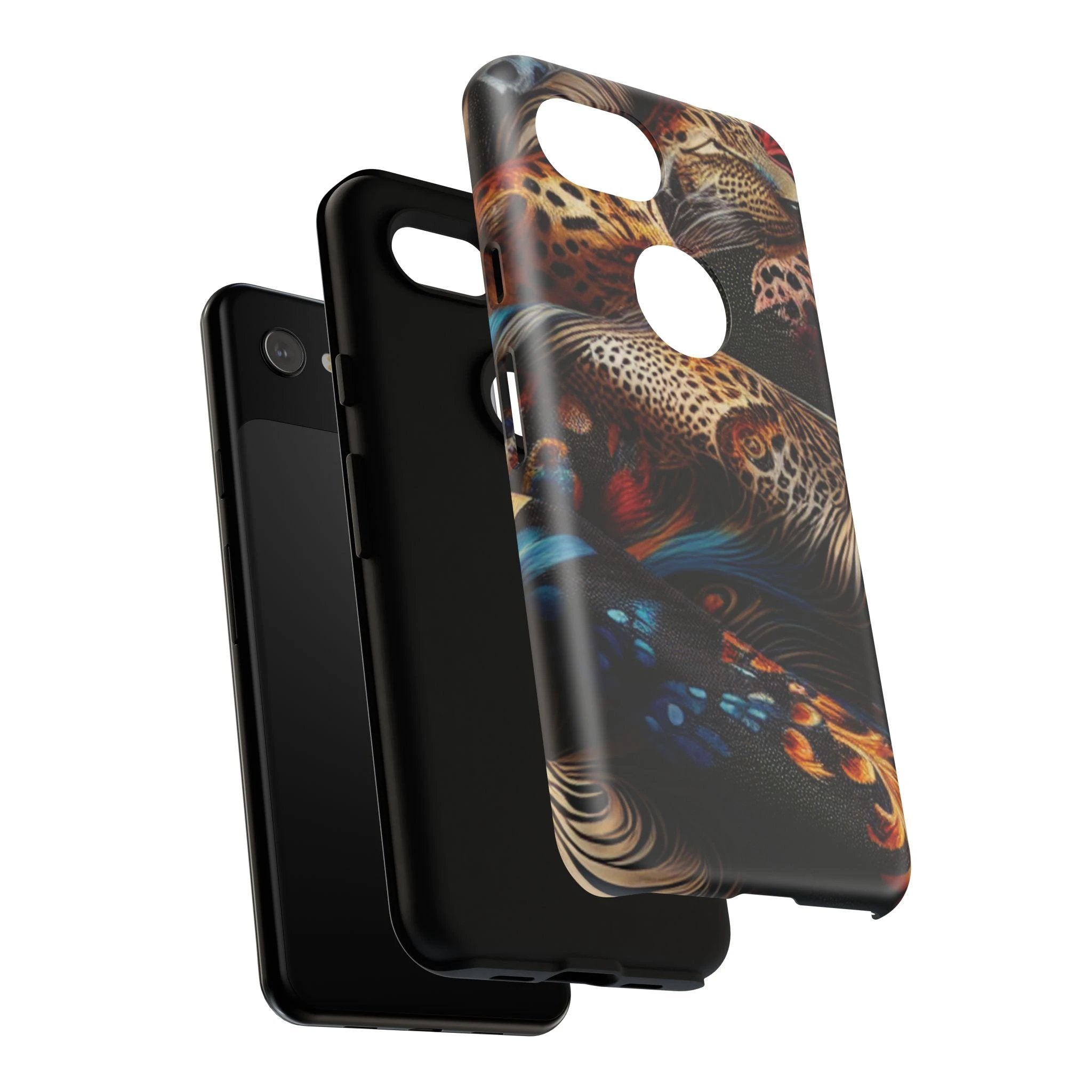 Stylish Tough Phone Case with Elegant Black and Gold Design