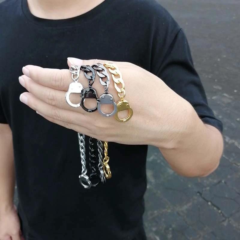 Titanium Steel Handcuffs Bracelet For Men