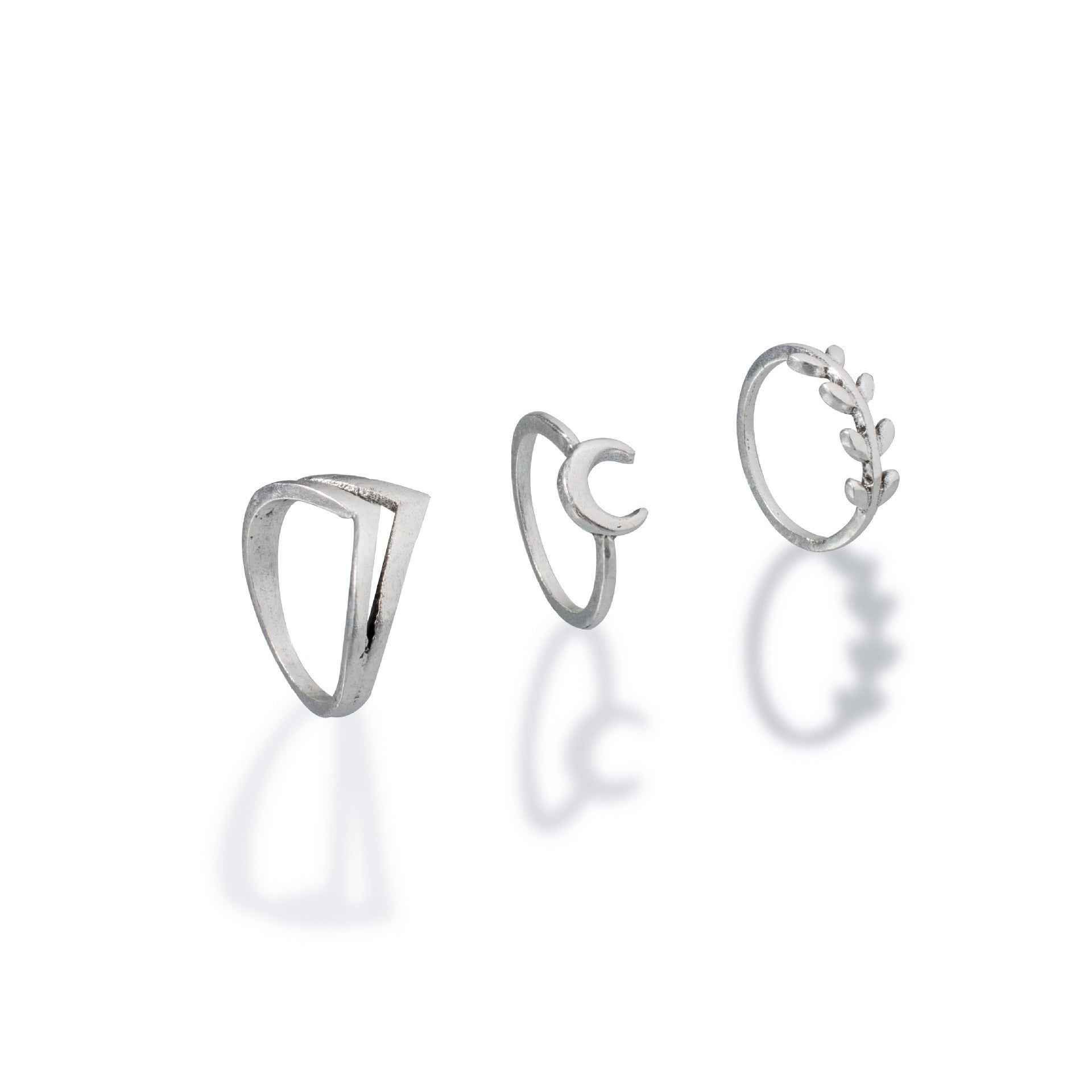 Personalized Moon Cross Simple Ring