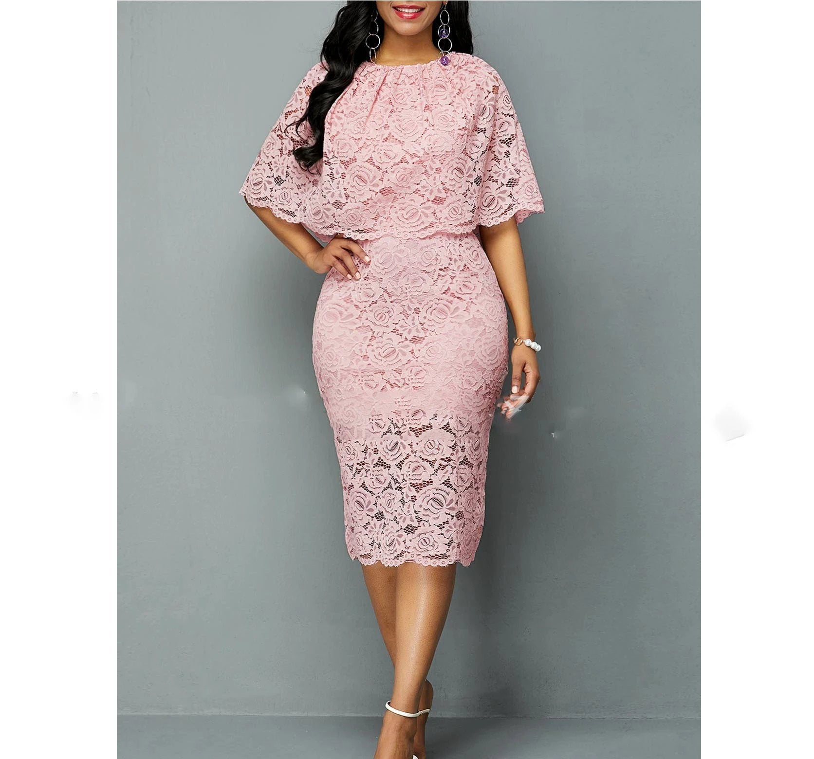 African Lace Dresses For Women Fashion New Africa Sexy Wedding Outfit 4XL 5XL Plus Size Maxi Dress Dashiki Ankara Robe