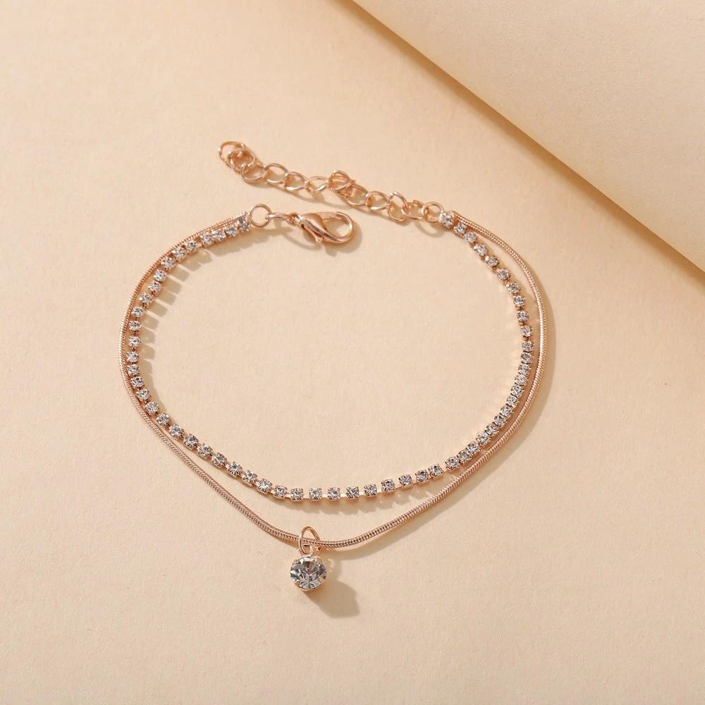 Bohemian Beads Anklets for Women Boho Cubic Zirconia Anklet Ankle Bracelet on Leg Anklet Jewellery