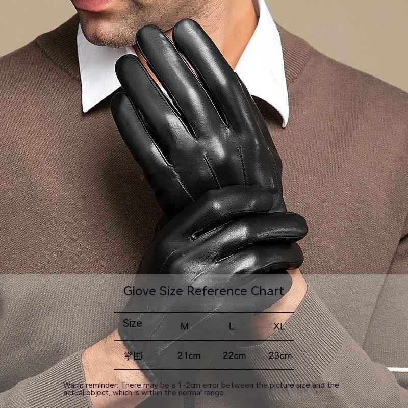 Genuine Sheep Skin Fleece Lined Gloves For Men