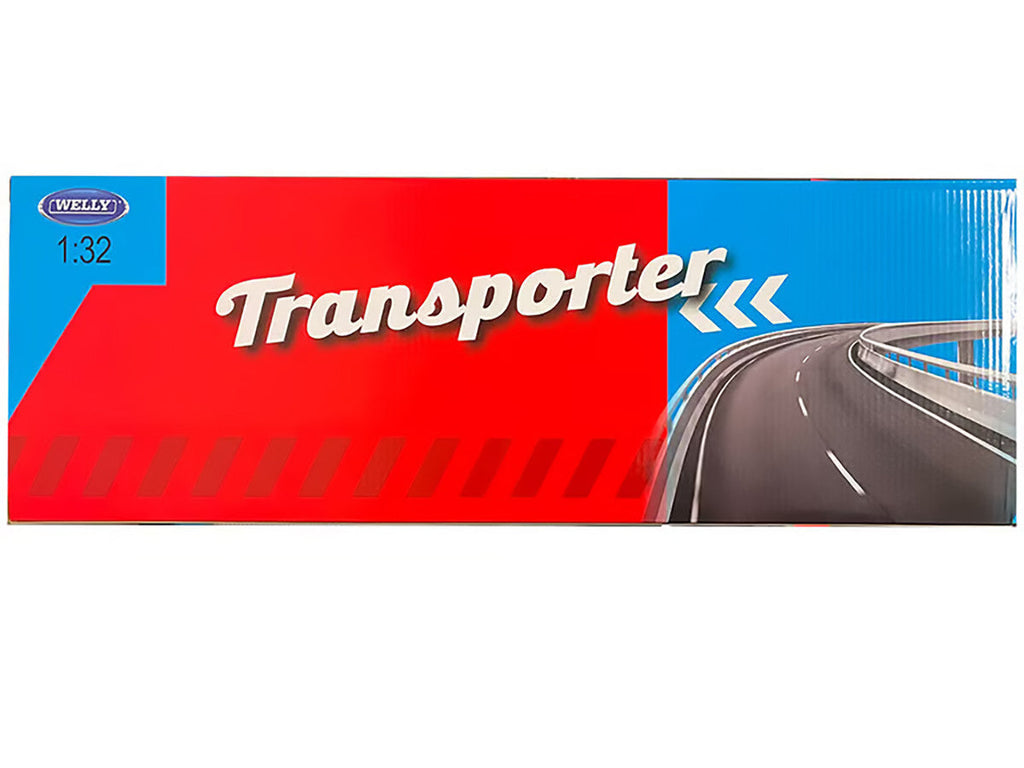 Peterbilt 379 Truck Blue Metallic with Silver Container "Transporter" Series 1/32 Diecast Model by Welly