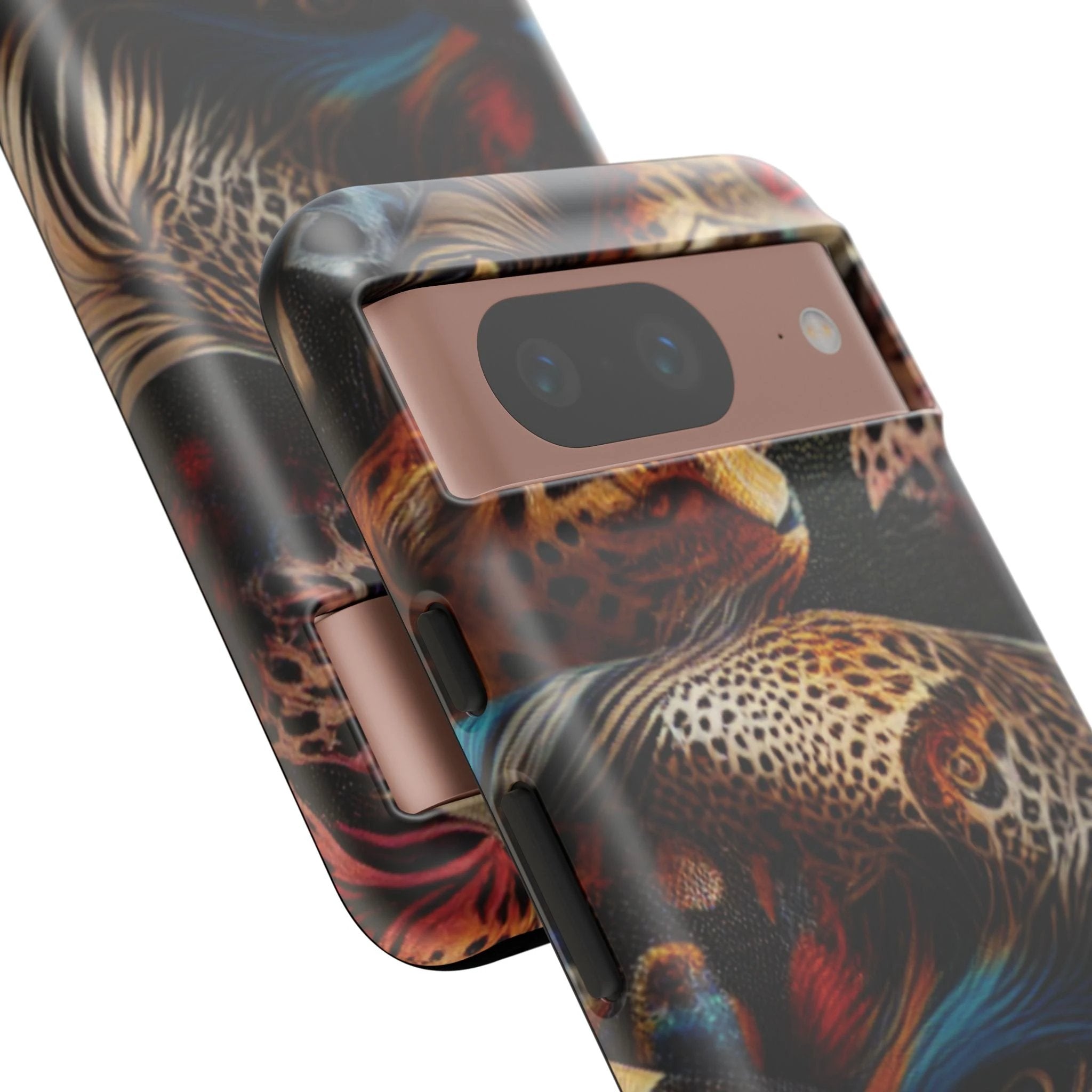 Stylish Tough Phone Case with Elegant Black and Gold Design
