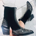 Plus size rivet elastic women's boots