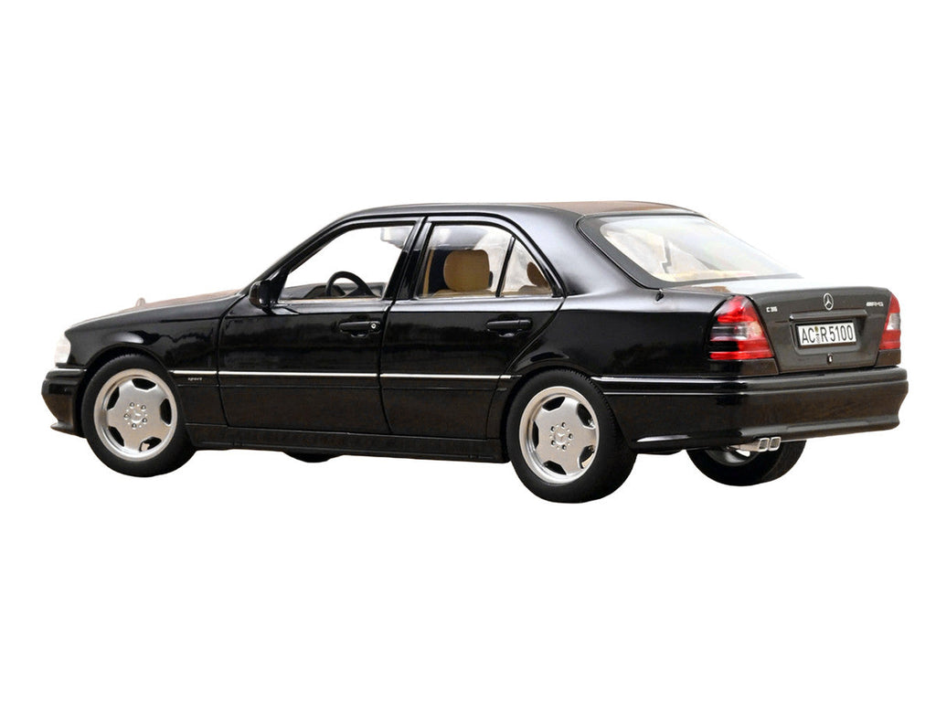 1993 Mercedes-Benz C36 AMG Black Metallic 1/18 Diecast Model Car by Norev