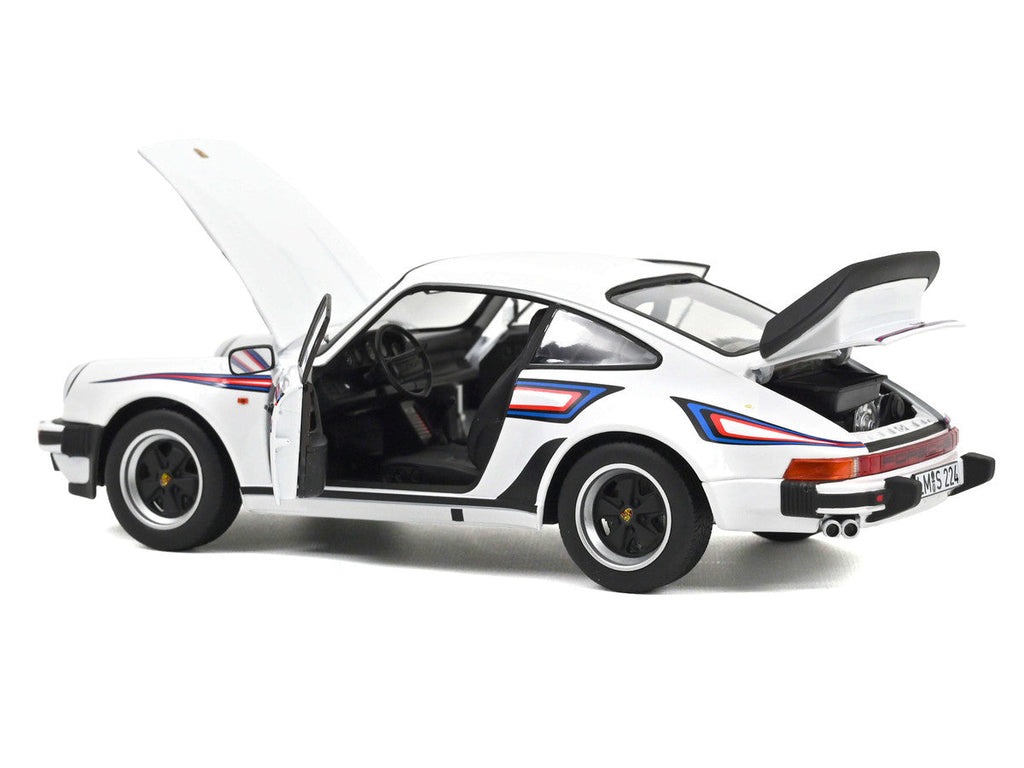 1980 Porsche 911 Turbo 3.3 White with Blue and Red Graphics 1/18 Diecast Model Car by Norev