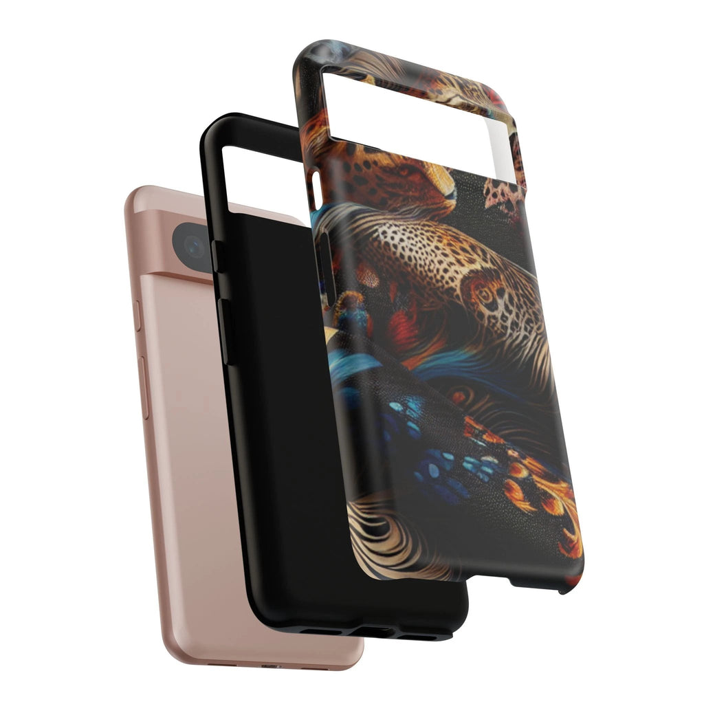 Stylish Tough Phone Case with Elegant Black and Gold Design