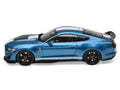 2022 Ford Mustang Shelby GT500 Blue Metallic with White Stripes 1/18 Diecast Model Car by IXO Models