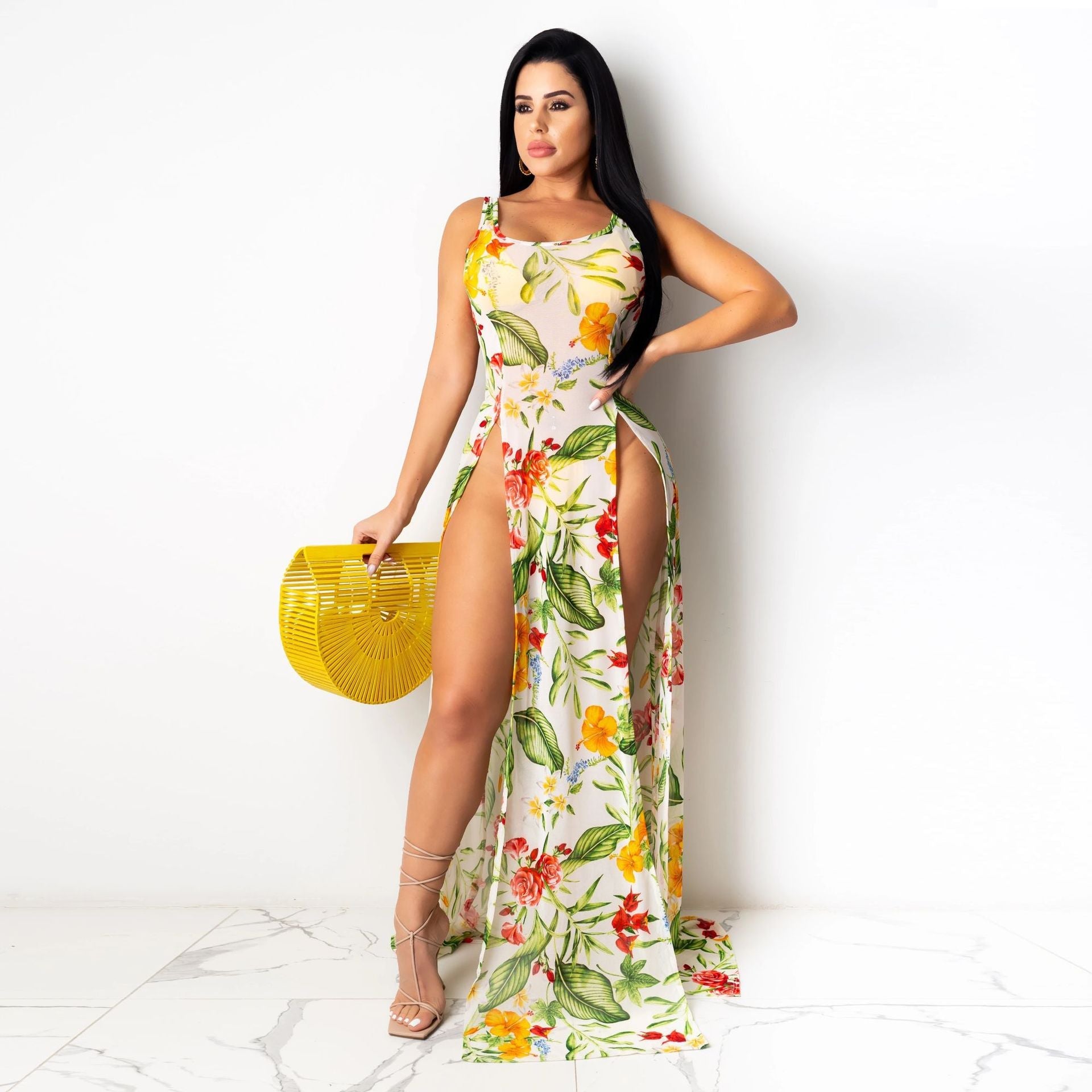 Platform Sexy Summer Super Elastic Multi-Color Mesh Beach Skirt
