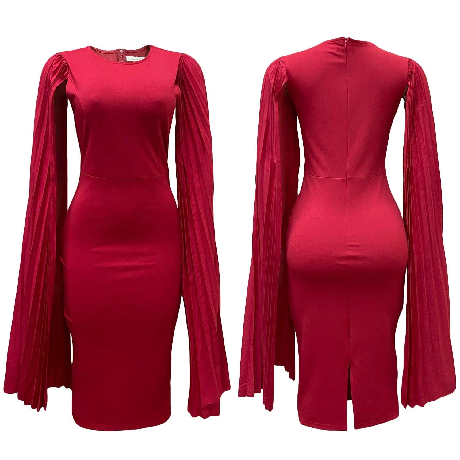Fashion Pleated Cape Plus Size Gown