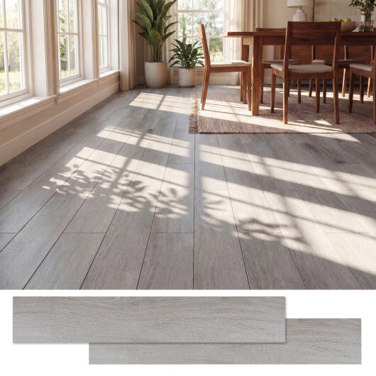 Set of 2 Floor Tile Vinyl Flooring Waterproof Vinyl Plank Flooring-Brown