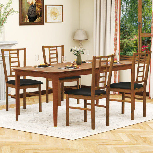 PU Leather Upholstered Wood Dining Chairs Set of 4-White