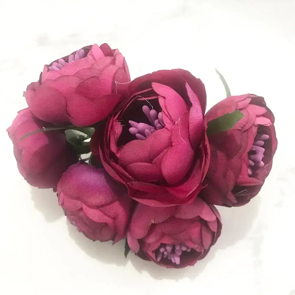 DecorBites™ 200pcs Mixed Rose Red Flower Cherry Stamen Berries Bundle for DIY Decor