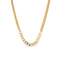 Thick Half Cuban Half Snake Chain Necklace / Bracelet (F102B)(I536)
