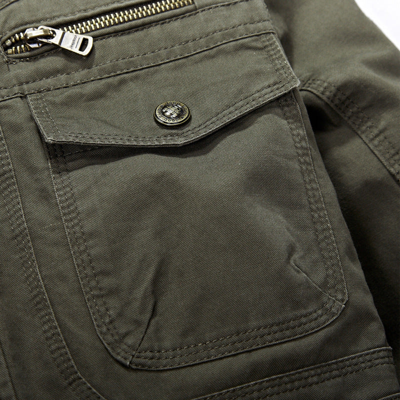 Spring and autumn men's jacket jacket, men's casual pockets, long jackets