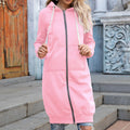 Women Clothing Autumn Winter Women Loose Hooded Mid Length Women Hoodies