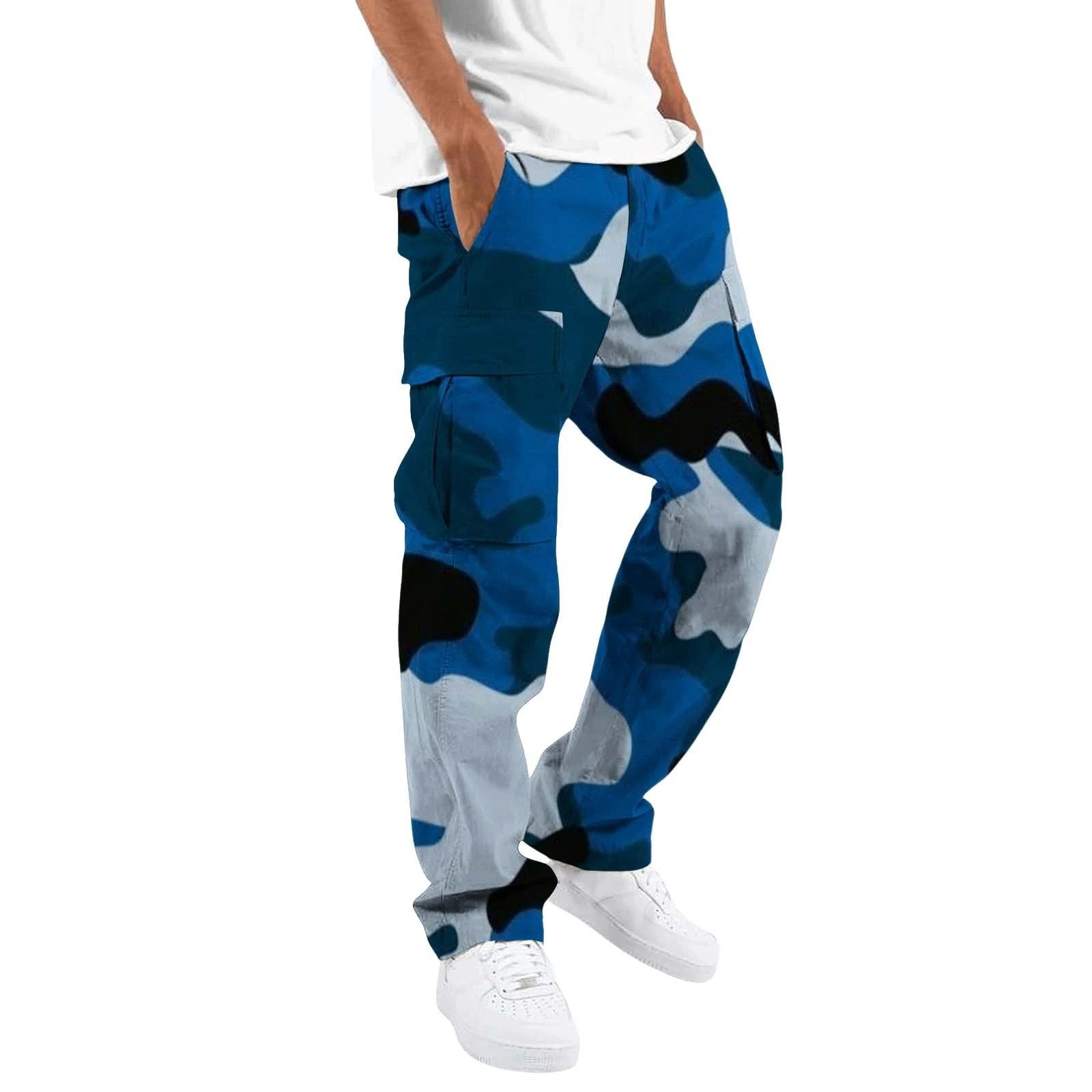 Fashion Camouflage cargo Men's Printing Fashion Outdoor Overalls Straight Rope Overalls Men's Clothing Men's Pants Casual
