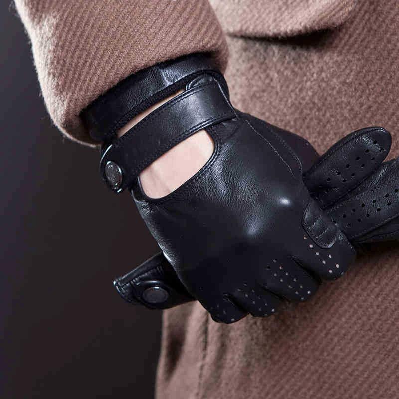 Sheepskin Leather Touch Screen Gloves For Men