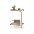 2-Tier Metal Coffee Table with Tray Storage