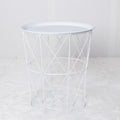 geometric metal bedside table simple storage basket
