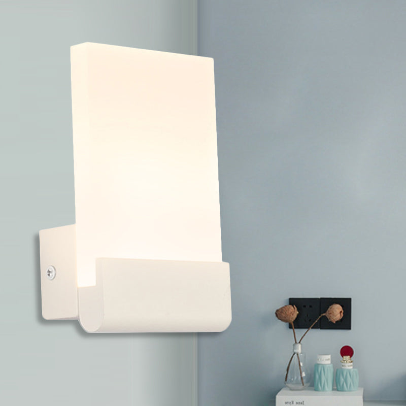 DecorBites™ 4" Wide Acrylic LED Sconce Light - Black/White Cuboid Design with Warm/White Lighting Options