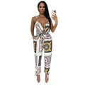 Women's Fashion Street Print Suspender Bodysuit