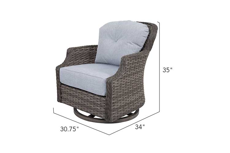 2 Tenaya Wicker Swivel Rocking Chair