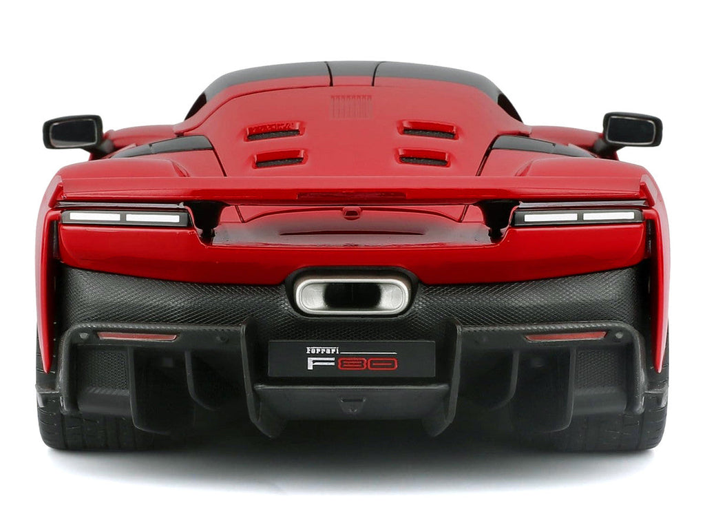 Ferrari F80 Red with Black Top "Race + Play" Series 1/24 Diecast Model Car by Bburago