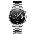 Men's Stainless Steel Calendar Quartz Waterproof Watch