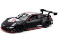 Porsche 911 GT3 R Black with Silver Hood and Top and Red Stripe "Race" Series 1/24 Diecast Model Car by Bburago