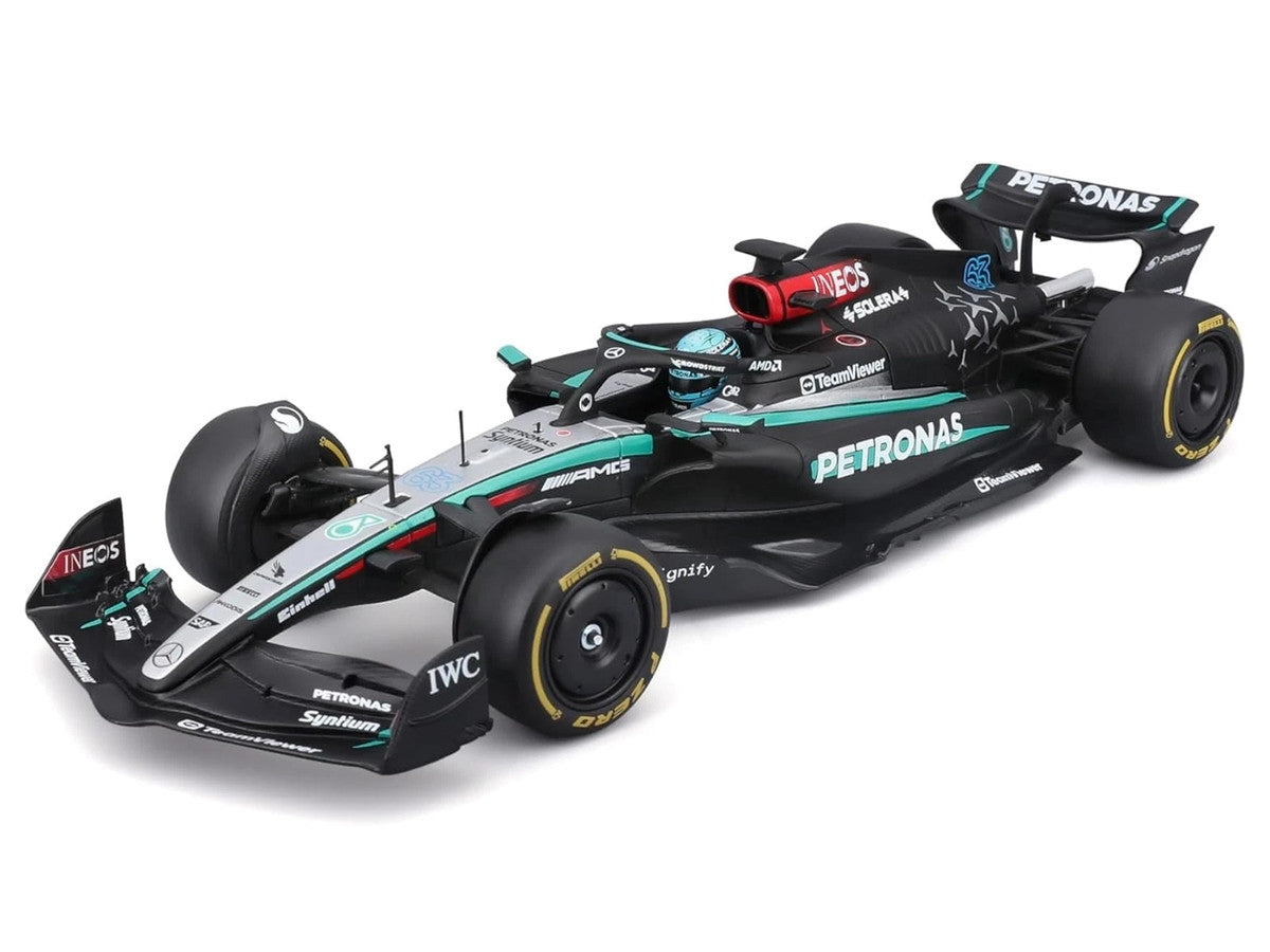 Mercedes-AMG F1 W15 E Performance #63 George Russell "Petronas" Formula One F1 "World Championship" (2024) 1/24 Diecast Model Car by Bburago