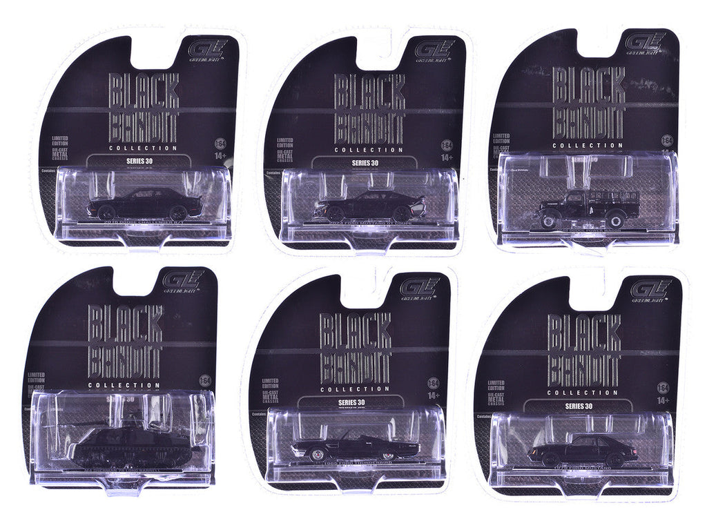 "Black Bandit" 6 piece Set Series 30 1/64 Diecast Model Cars by Greenlight