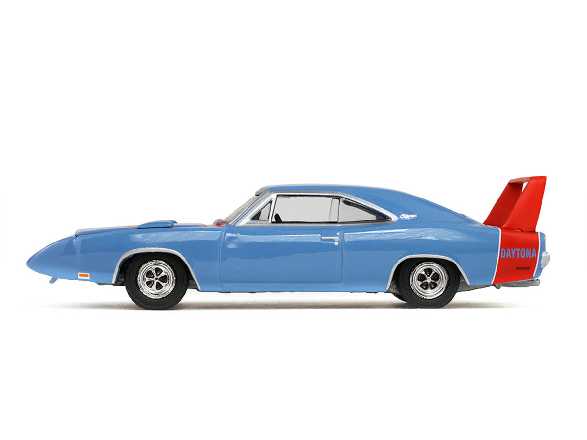1969 Dodge Charger Daytona Blue with Red Stripes "America 250 Edition" "Anniversary Collection" Series 18 1/64 Diecast Model Car by Greenlight