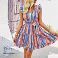 European and American spring and summer Shein women's elegant printed dress