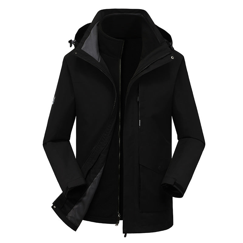 Two-piece Outdoor Mountaineering Clothing Plus Velvet Thickening