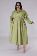 Fashion Plus Size Women's dress long V-neck