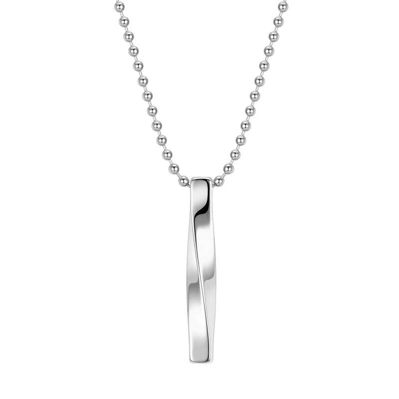 Titanium Steel Long Bar Shape Necklace For Men