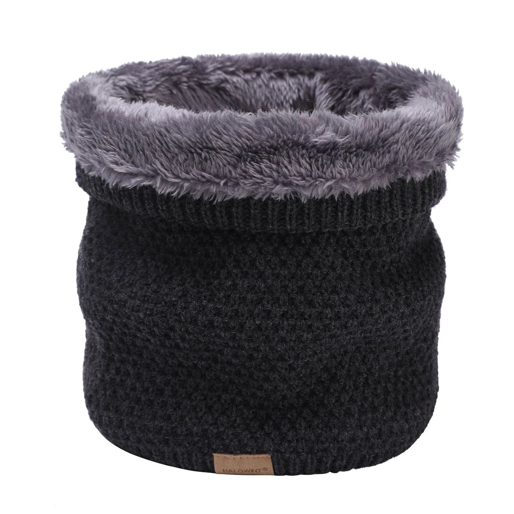 Men's Knitted Velvet Padded Neck Protection Scarf