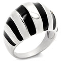 30914 - High-Polished 925 Sterling Silver Ring with Epoxy  in Jet