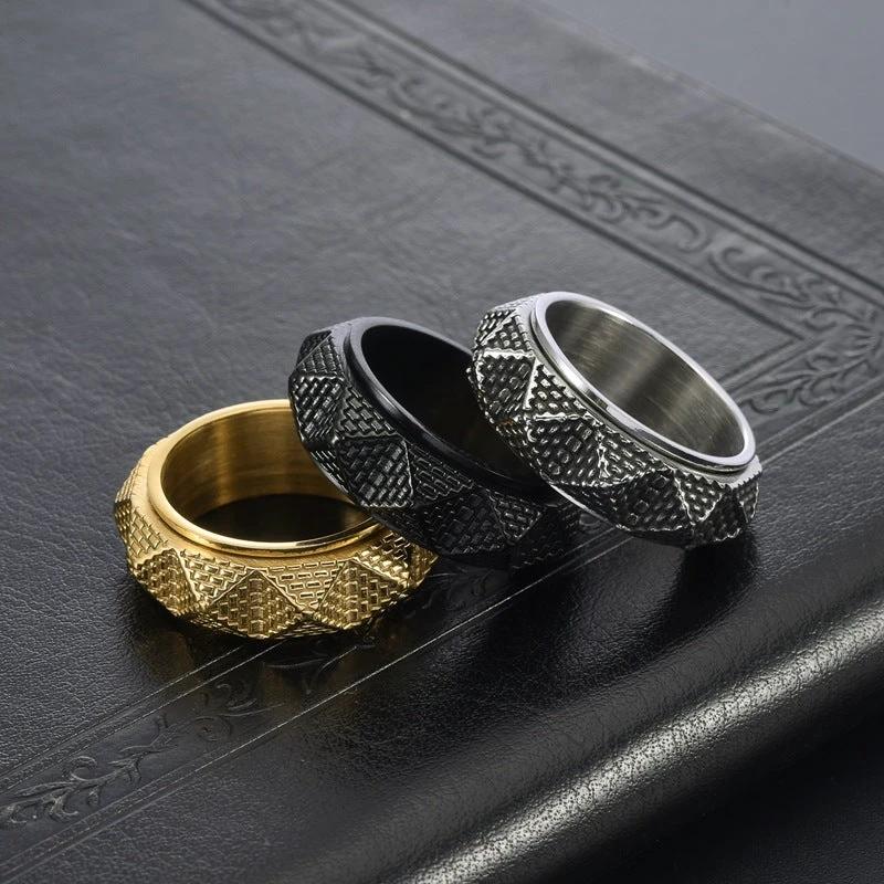 Titanium Steel Pyramid Men's Ring