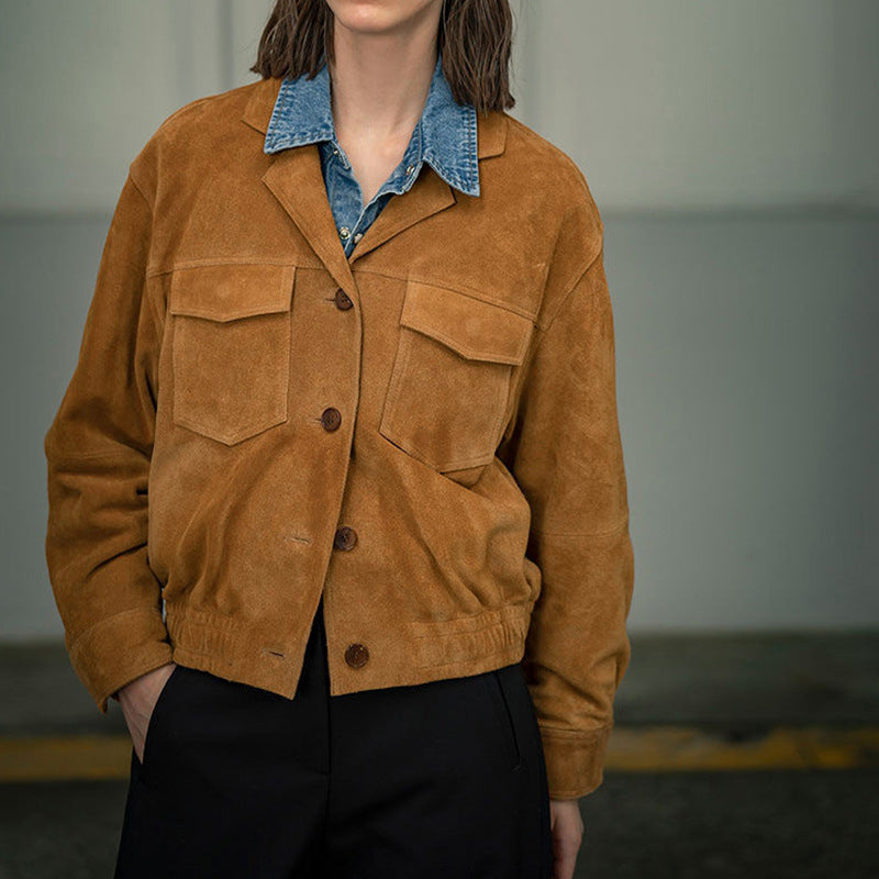 French Suit Turn-down Collar Coat Women's Clothing
